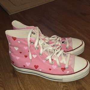 Converse Pink Heart High-Top Sneakers